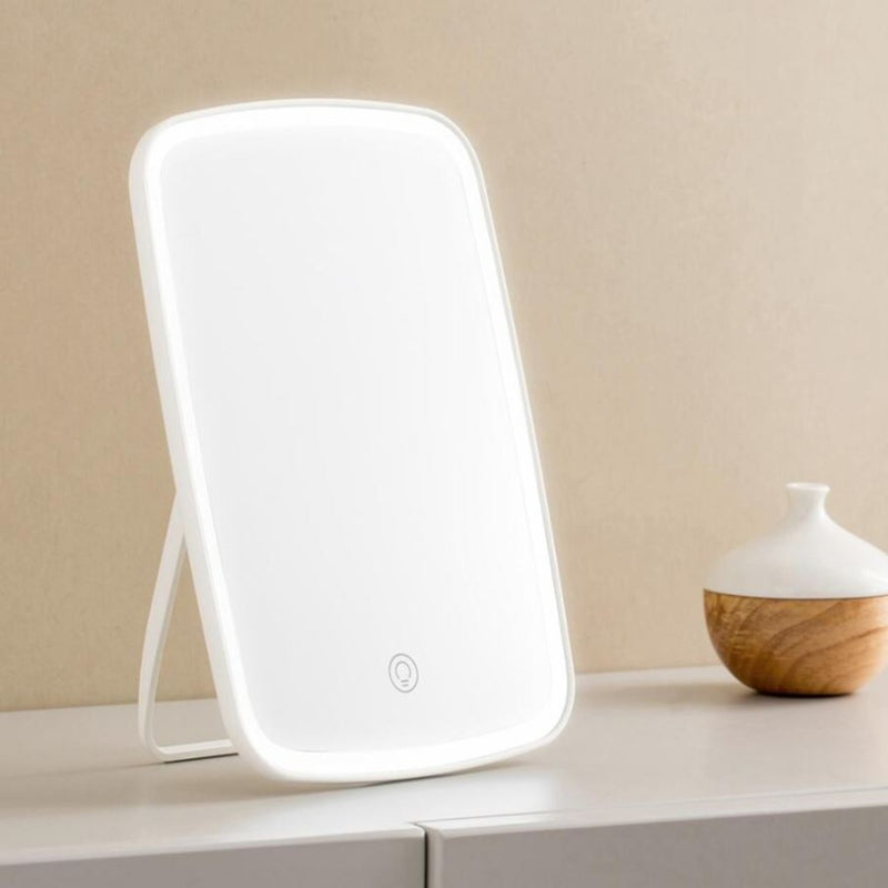Makeup mirror with LED light, smart touch control, adjustable angle